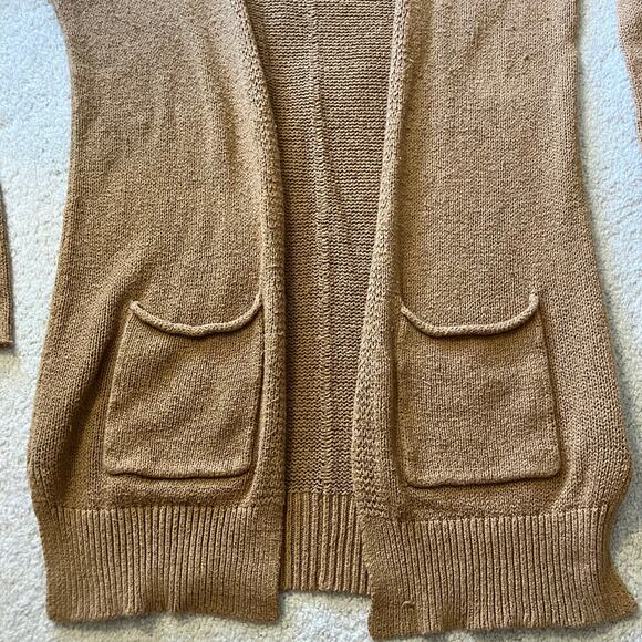 Brown long knit cardigan Silence + Noise cozycore preppy light academia twee - Picture 3 of 11